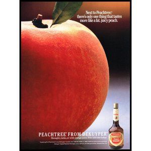 1988 DeKuyper Peachtree Schnapps Vintage Print Ad Giant Peach Liquor Wall Art